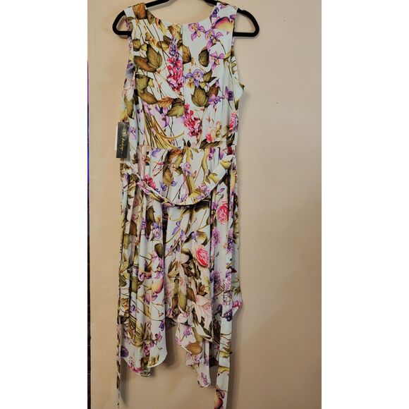 NWT DN Design Fit & Flare Floral  Sleeveless Wedding Guest Dress Size 14W - Picture 3 of 5